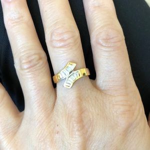 14K Solid Gold CZ Fahion Women Ring Size 6